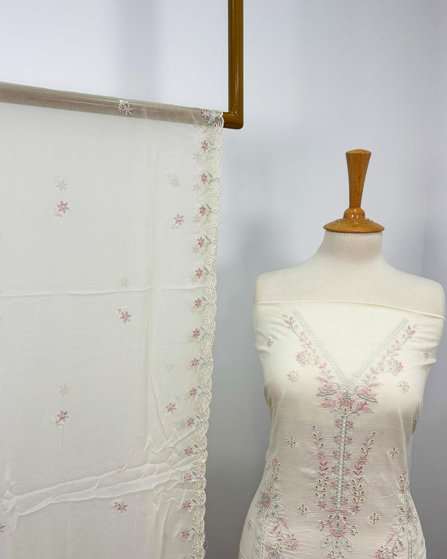 Fancy Embroidered Lawn With Chikankari Cutwork