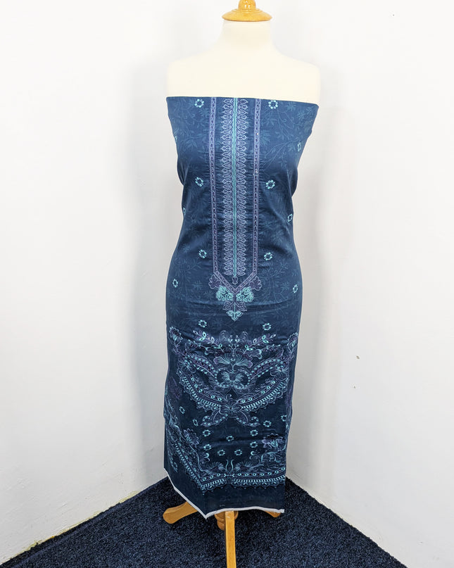 Fancy Embroidered Digital Printed Lawn With Chikankari Work