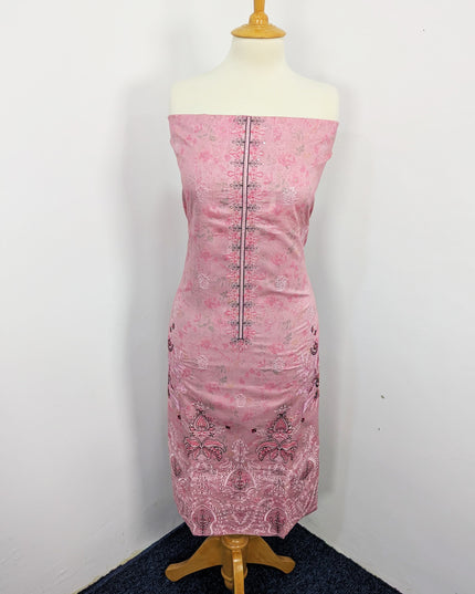 Fancy Embroidered Digital Printed Lawn With Chikankari Work