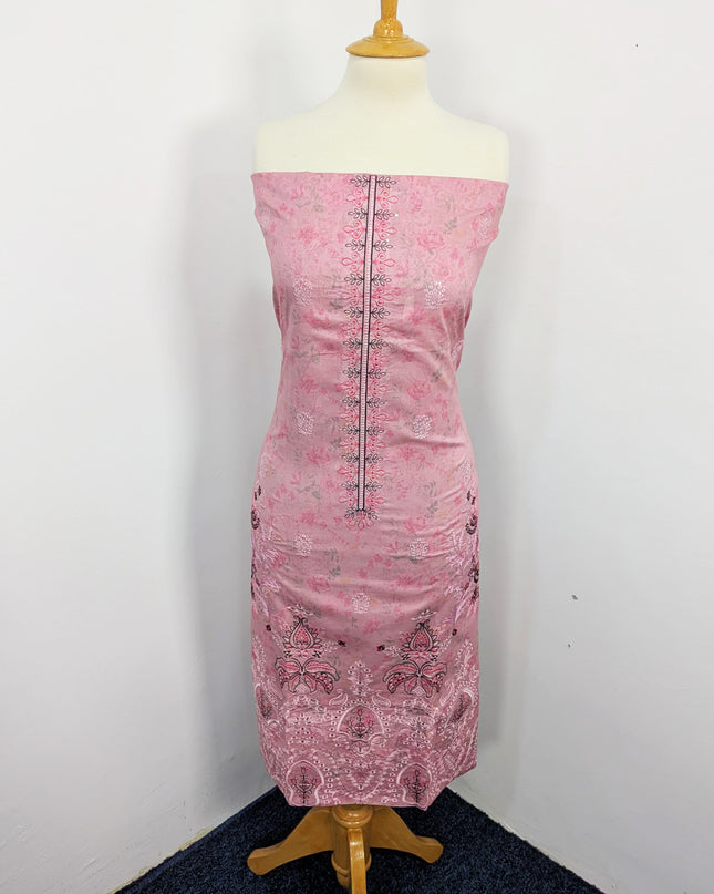 Fancy Embroidered Digital Printed Lawn With Chikankari Work