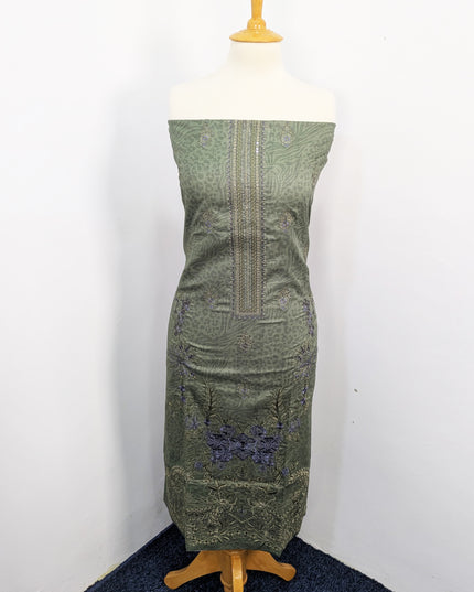 Fancy Embroidered Digital Printed Lawn With Chikankari Work