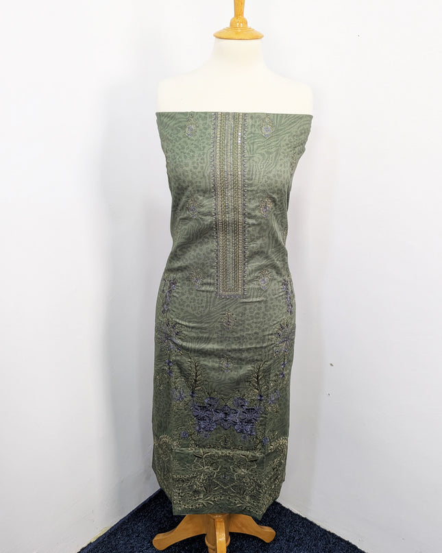 Fancy Embroidered Digital Printed Lawn With Chikankari Work