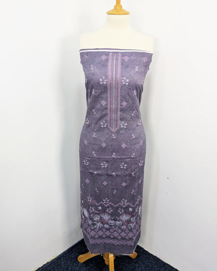 Fancy Embroidered Digital Printed Lawn With Chikankari Work