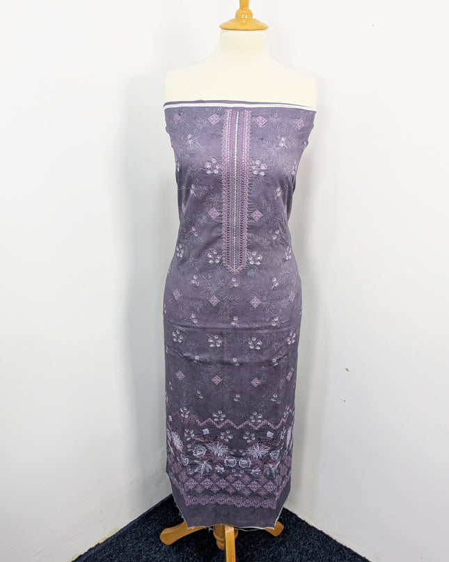 Fancy Embroidered Digital Printed Lawn With Chikankari Work