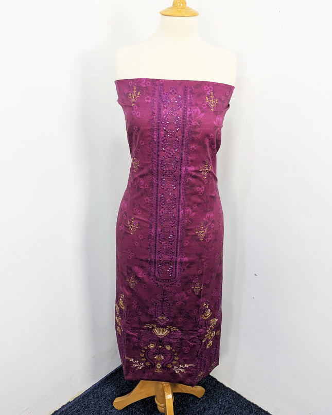 Fancy Embroidered Digital Printed Lawn With Chikankari Work