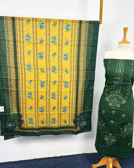 Fancy Digital Printed Lawn With Embroidered + Chikankari Work
