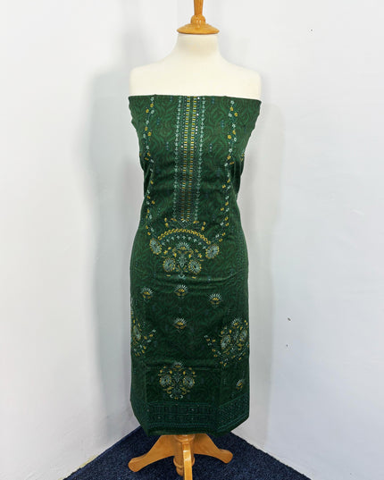 Fancy Digital Printed Lawn With Embroidered + Chikankari Work