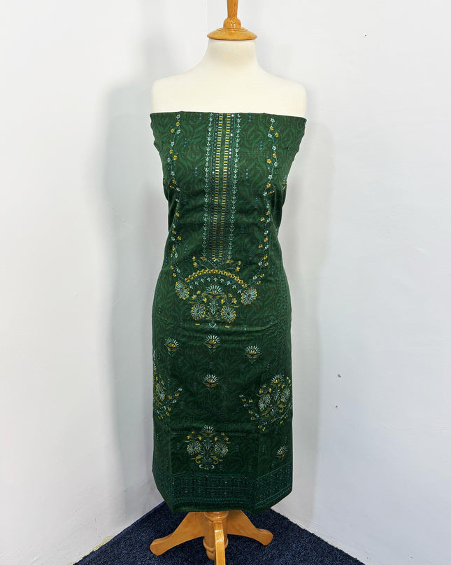 Fancy Digital Printed Lawn With Embroidered + Chikankari Work