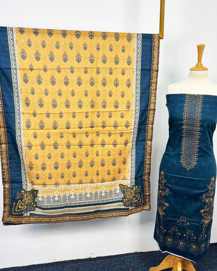 Fancy Digital Printed Lawn With Embroidered + Chikankari Work