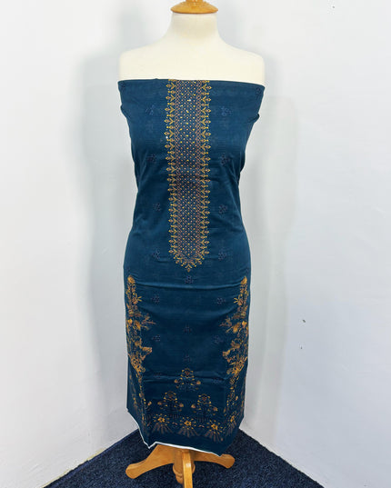 Fancy Digital Printed Lawn With Embroidered + Chikankari Work