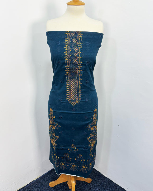 Fancy Digital Printed Lawn With Embroidered + Chikankari Work