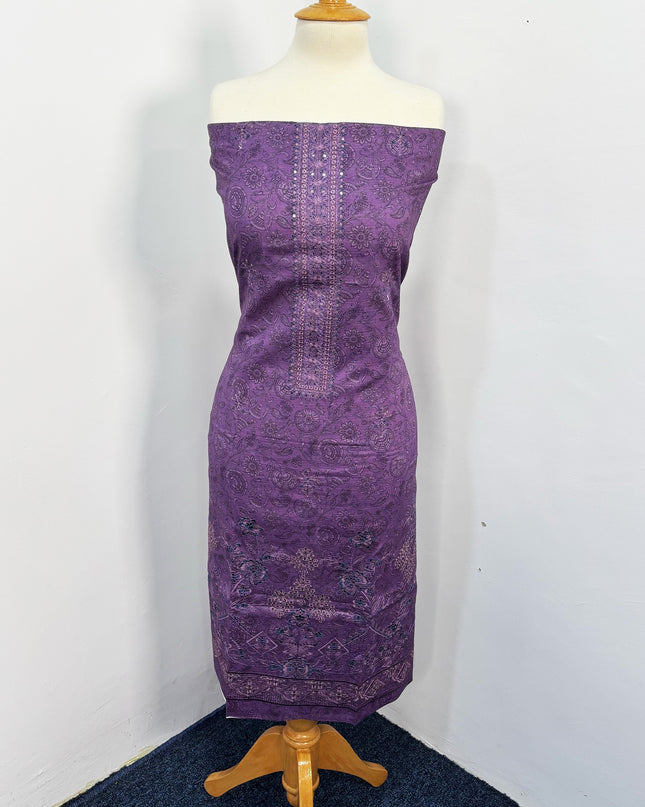 Fancy Digital printed Lawn With Embroidered + Chikankari Work