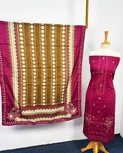 Fancy Embroidered Lawn With Digital Printed + Chikankari Work