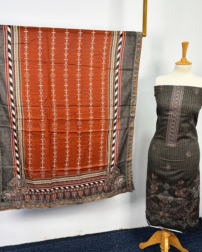 Fancy Embroidered Lawn With Digital Printed Dupatta