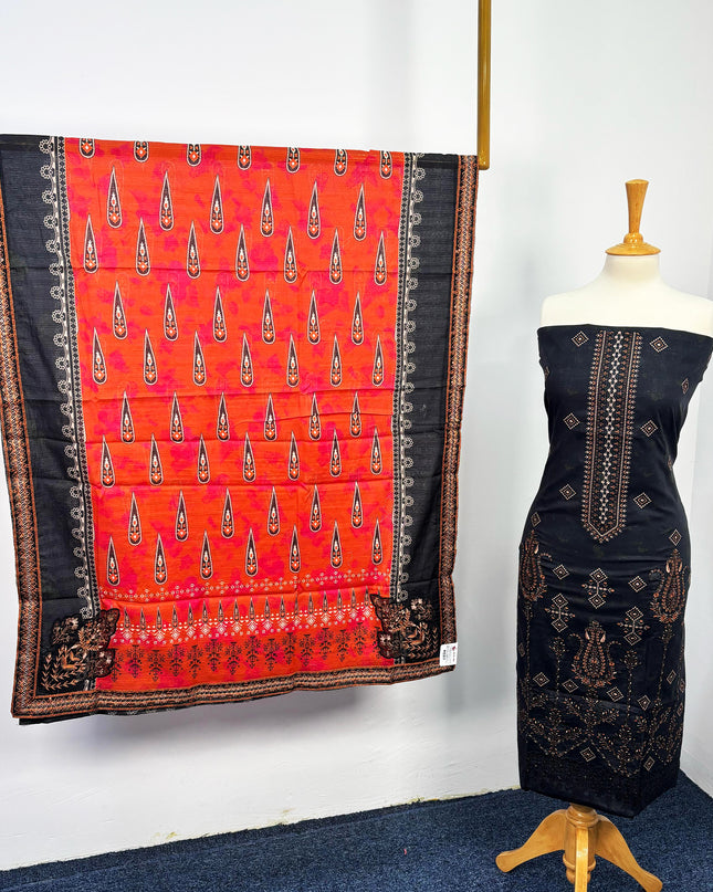 Fancy Embroidered Lawn With Digital Printed Dupatta