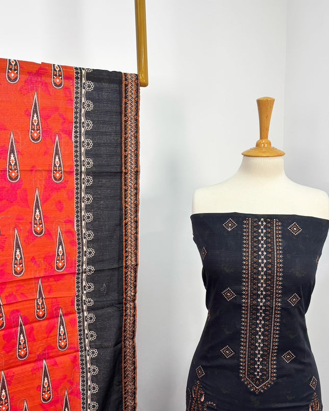 Fancy Embroidered Lawn With Digital Printed Dupatta