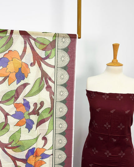 Fancy Embroidered Lawn With Chikankari Cut Work