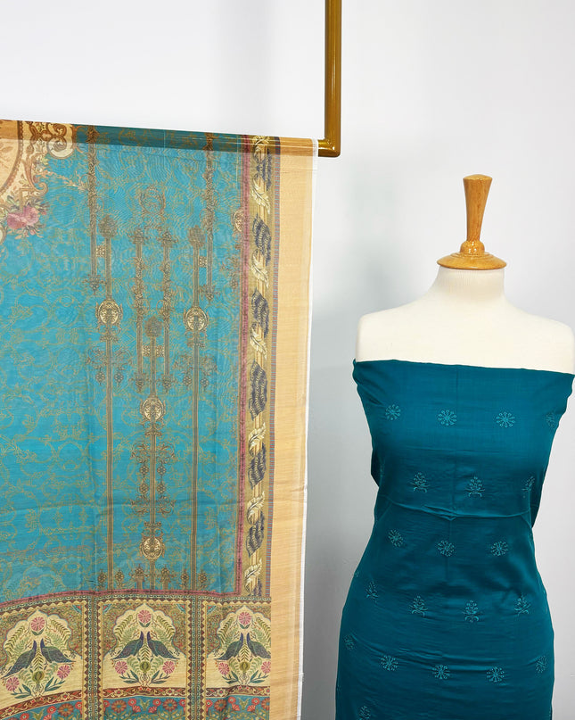 Fancy Embroidered Lawn With Chikankari Cut Work
