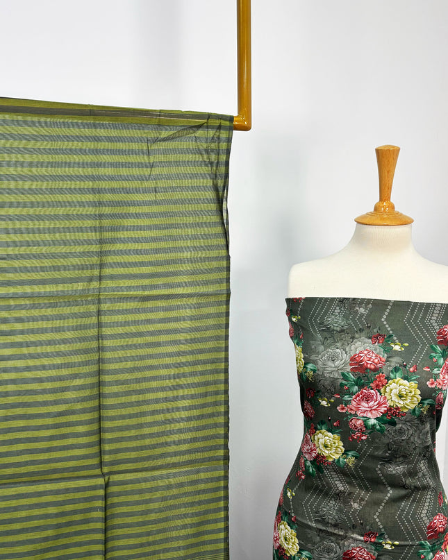 Fancy Printed Lawn With Chikankari Work