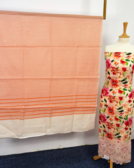 Fancy Printed Lawn With Chikankari Work