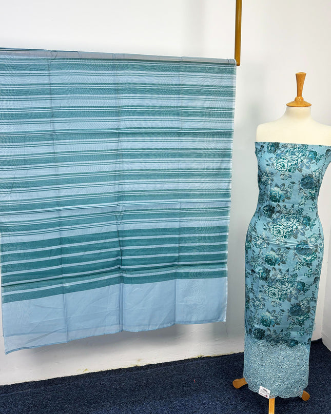 Fancy Printed Lawn With Chikankari Work