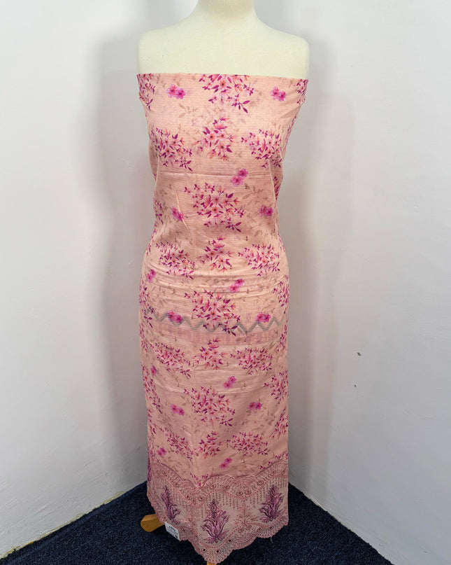 Fancy Digital Printed Lawn With Embroidered + Chikankari Cut