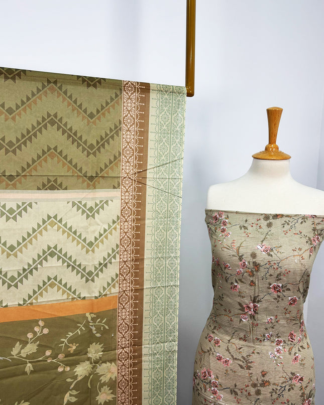 Fancy Digital Printed Lawn With Embroidered + Chikankari Cut Work