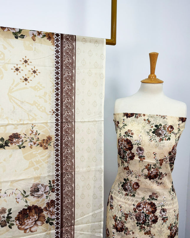 Fancy Digital Printed Lawn With Embroidered + Chikankari Cut Work