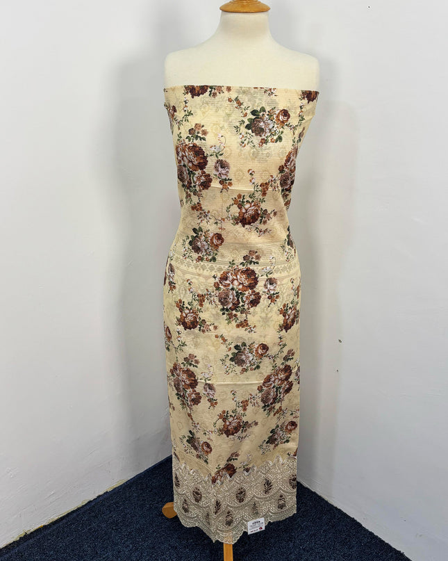 Fancy Digital Printed Lawn With Embroidered + Chikankari Cut Work