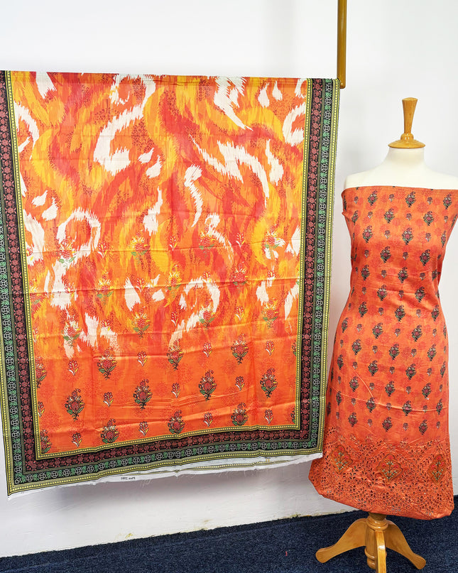 Fancy Printed Lawn With Chikankari Work