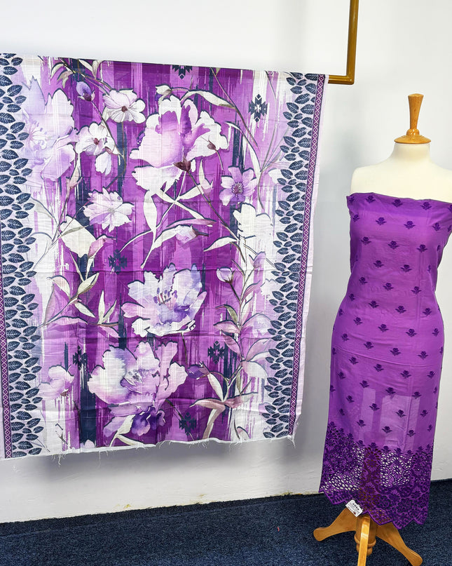 Fancy LCD Chikankari Work Lawn With Printed Dupatta