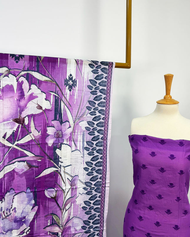 Fancy LCD Chikankari Work Lawn With Printed Dupatta