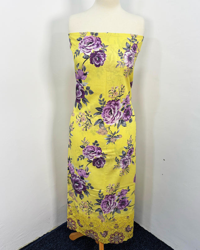 Fancy Digital Printed Lawn With Chikankari Cut Work
