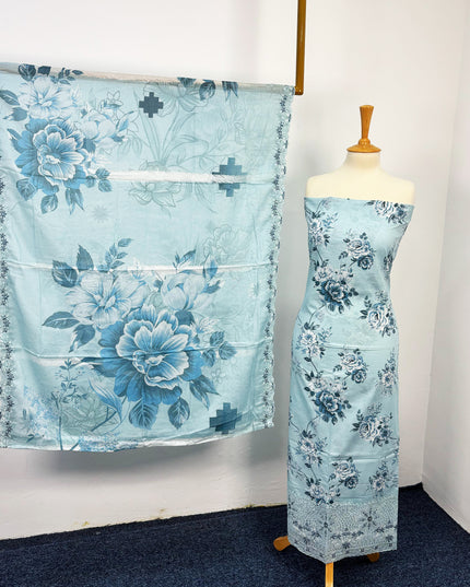 Fancy Digital Printed Lawn With Chikankari Cut Work
