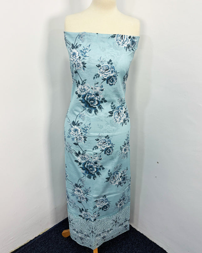 Fancy Digital Printed Lawn With Chikankari Cut Work