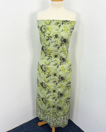 Fancy Digital Printed Lawn With Chikankari Cut Work