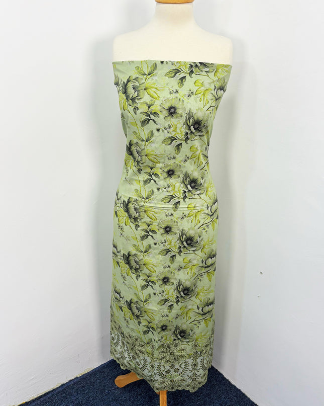 Fancy Digital Printed Lawn With Chikankari Cut Work