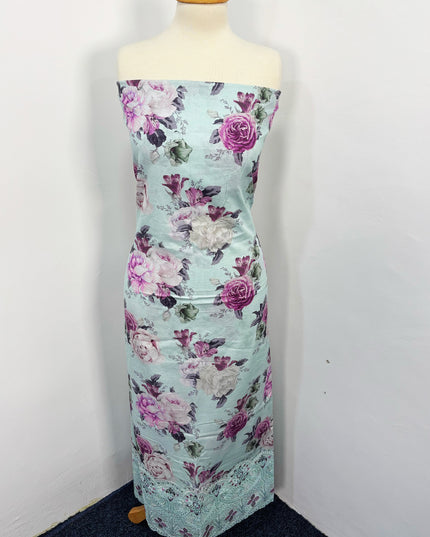 Fancy Digital Printed Lawn With Chikankari Cut Work
