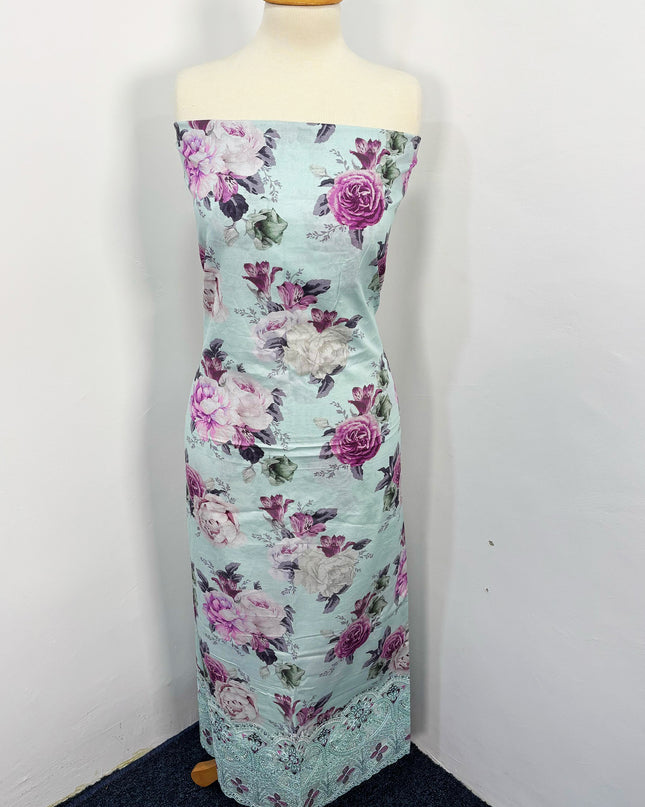 Fancy Digital Printed Lawn With Chikankari Cut Work