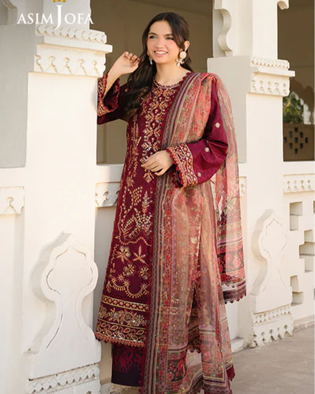Fancy Embroidered Lawn With Chiffon Dupatta