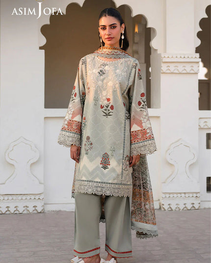 Fancy Embroidered Lawn With Chiffon Dupatta