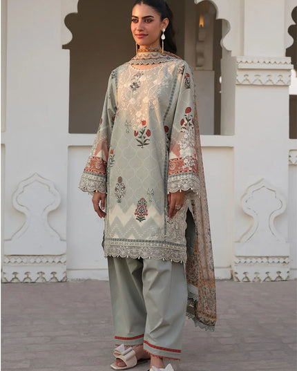 Fancy Embroidered Lawn With Chiffon Dupatta