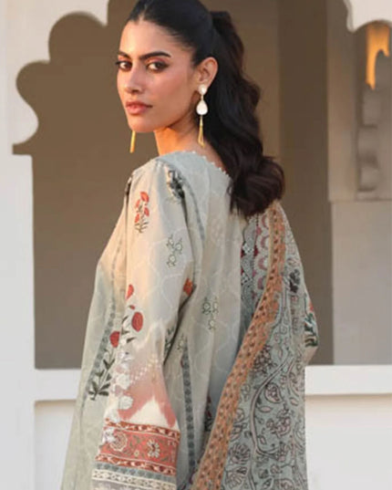 Fancy Embroidered Lawn With Chiffon Dupatta