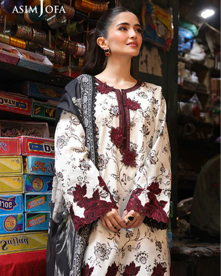 Fancy Embroidered Lawn With Chiffon Dupatta