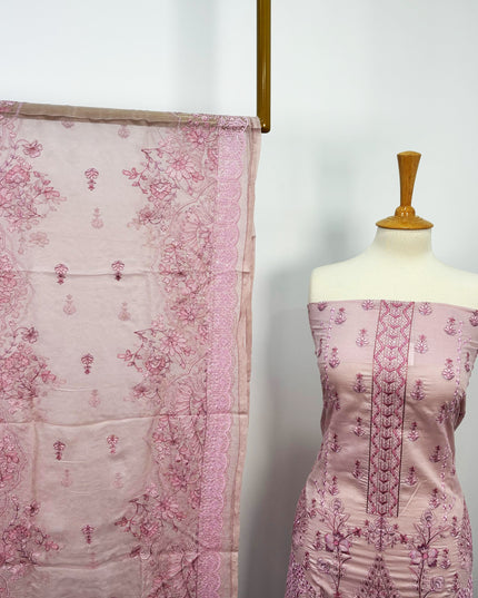 Fancy Exclusive Embroidered Lawn With Organza Patches & Chiffon Dupatta
