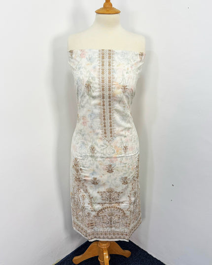 Fancy Printed Lawn With Embroidered + Chikankari Work & Chiffon Dupatta