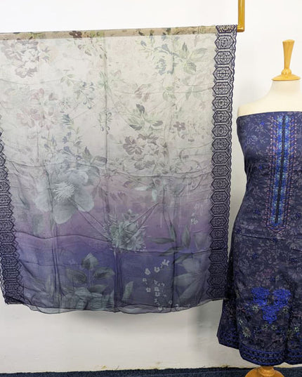 Embroidered + Printed Lawn with Digital Printed Dupatta 3PC Unstitched