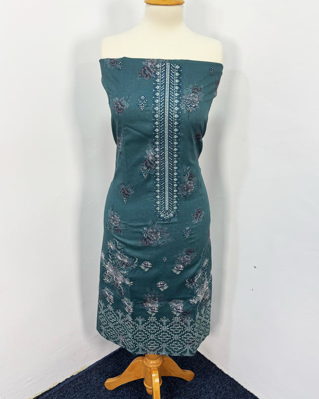 Fancy Printed Lawn With Embroidered + Chikankari Work & Chiffon Dupatta