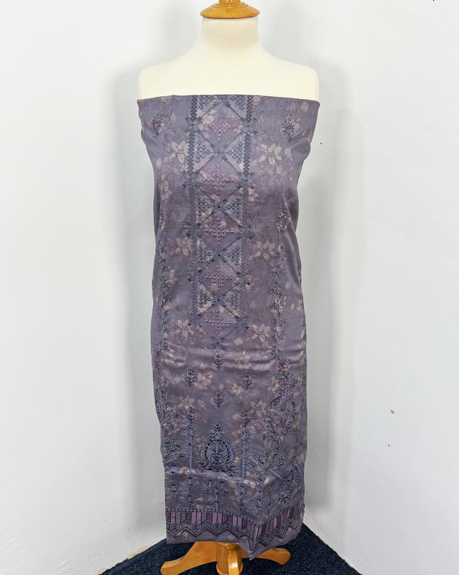 Fancy Printed Lawn With Embroidered + Chikankari Work & Chiffon Dupatta