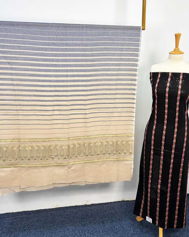 Fancy Embroidered Lawn Full Jaal Work With Banarasi Dupatta